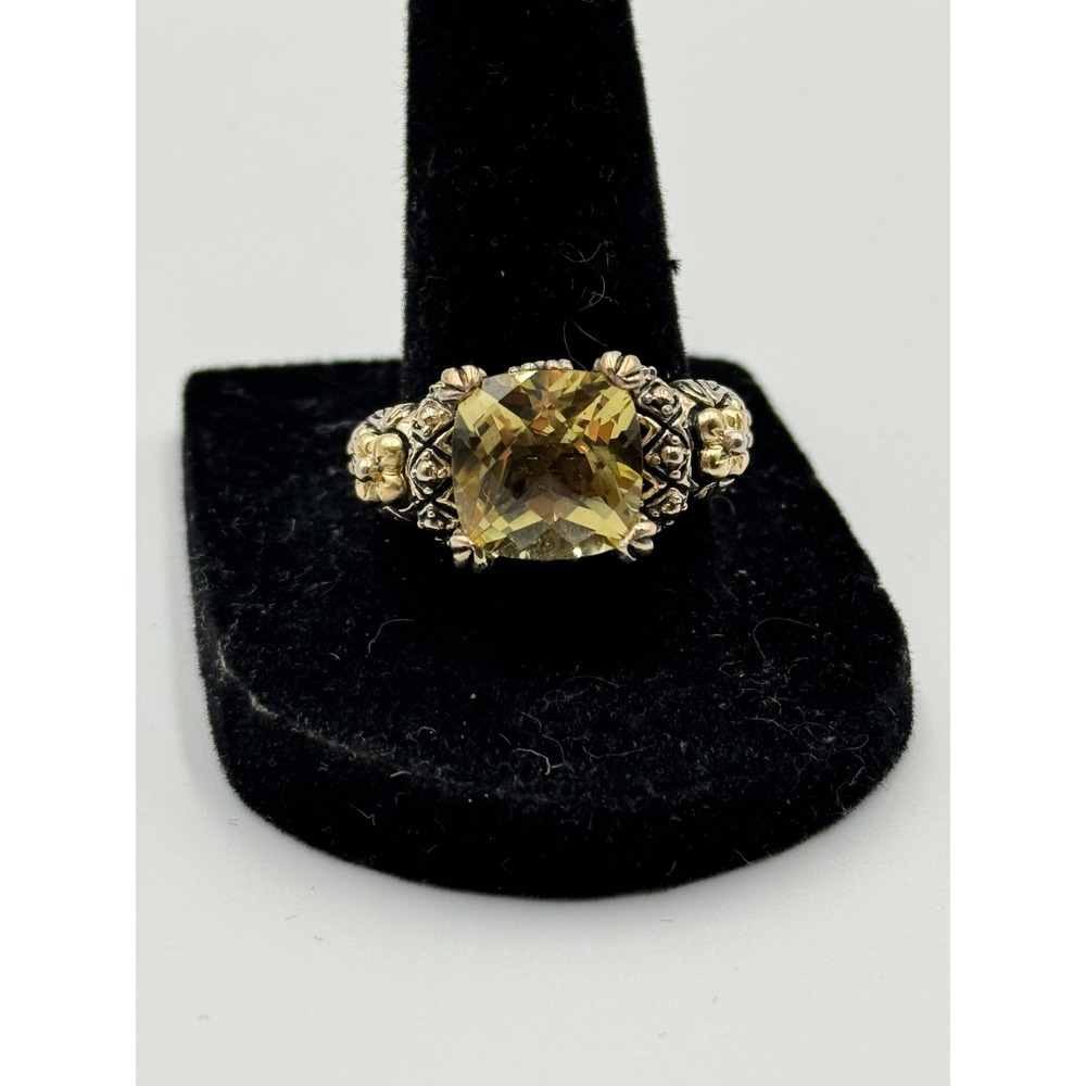 Barbara Bixby Citrie Ring Sterling Silver 18K Gold size 9